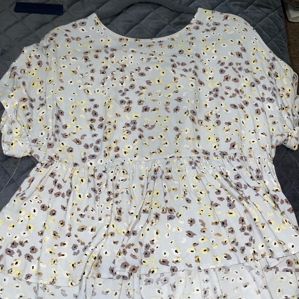 Sage green floral blouse